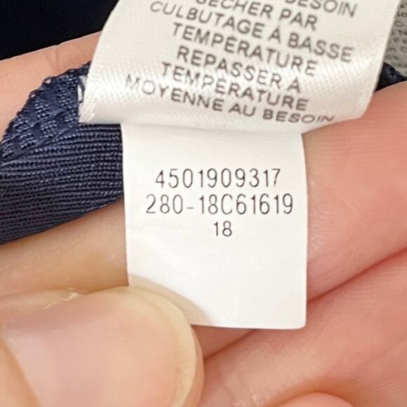 Easywear Chico's Women's Open Front Jacket L Navy Blue Zipper Pockets Shawl Neck - Picture 10 of 10